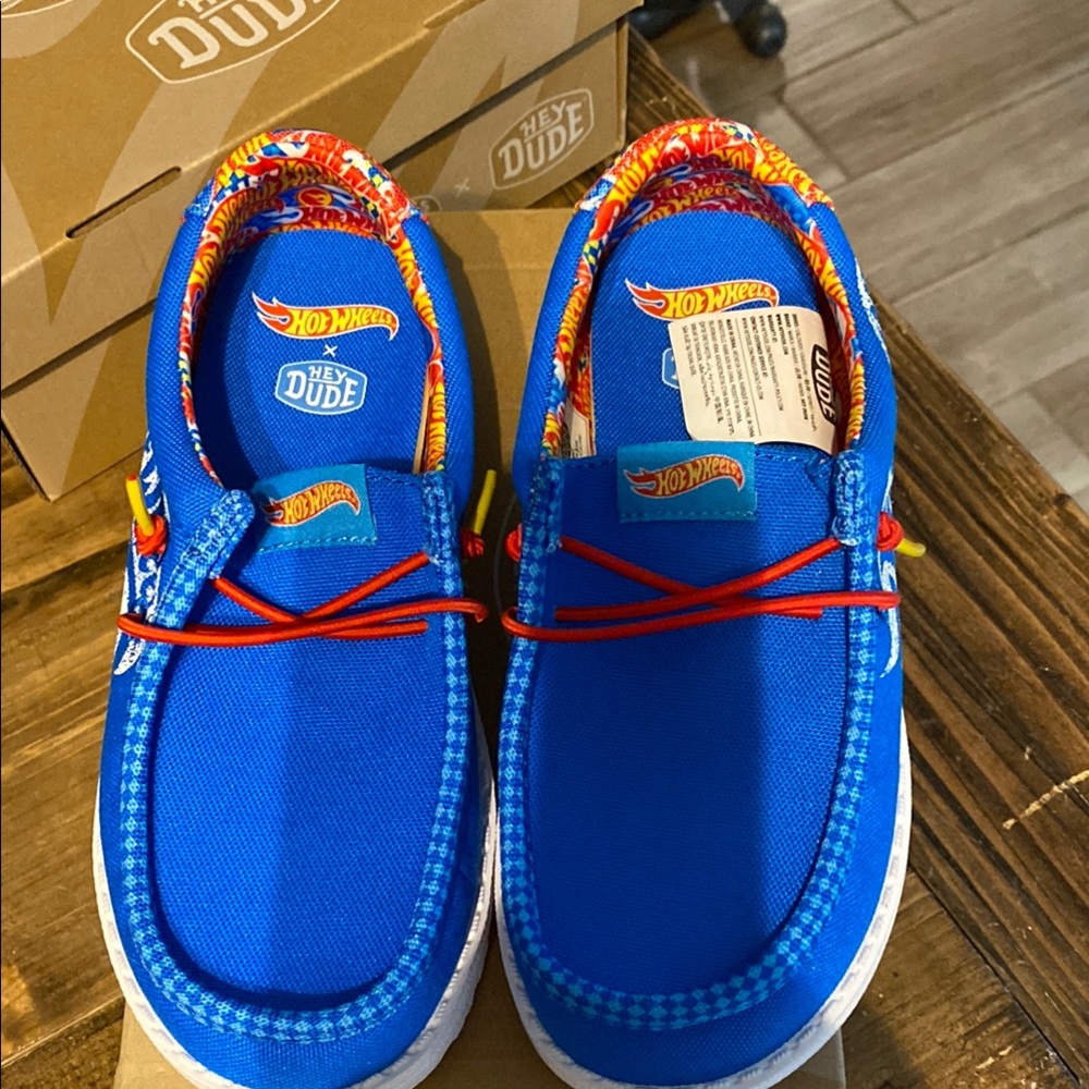 Hey Dude Blue and Red Sneakers Casual Style